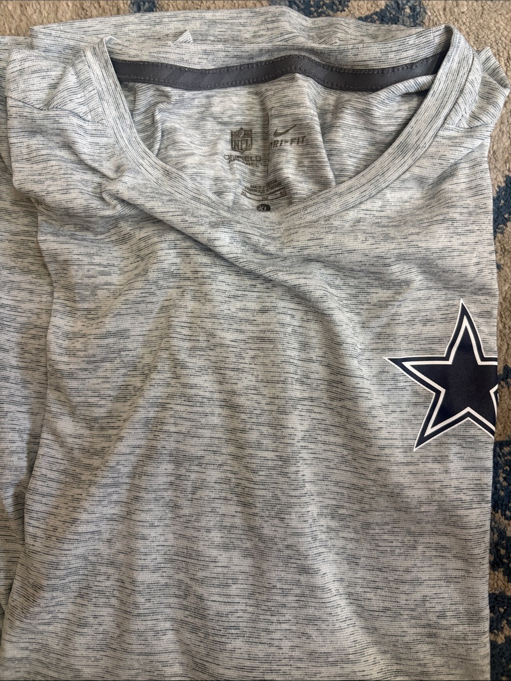 Nike Dri-FIT XL Gray Dallas Cowboys Star short sleeve lite Tee